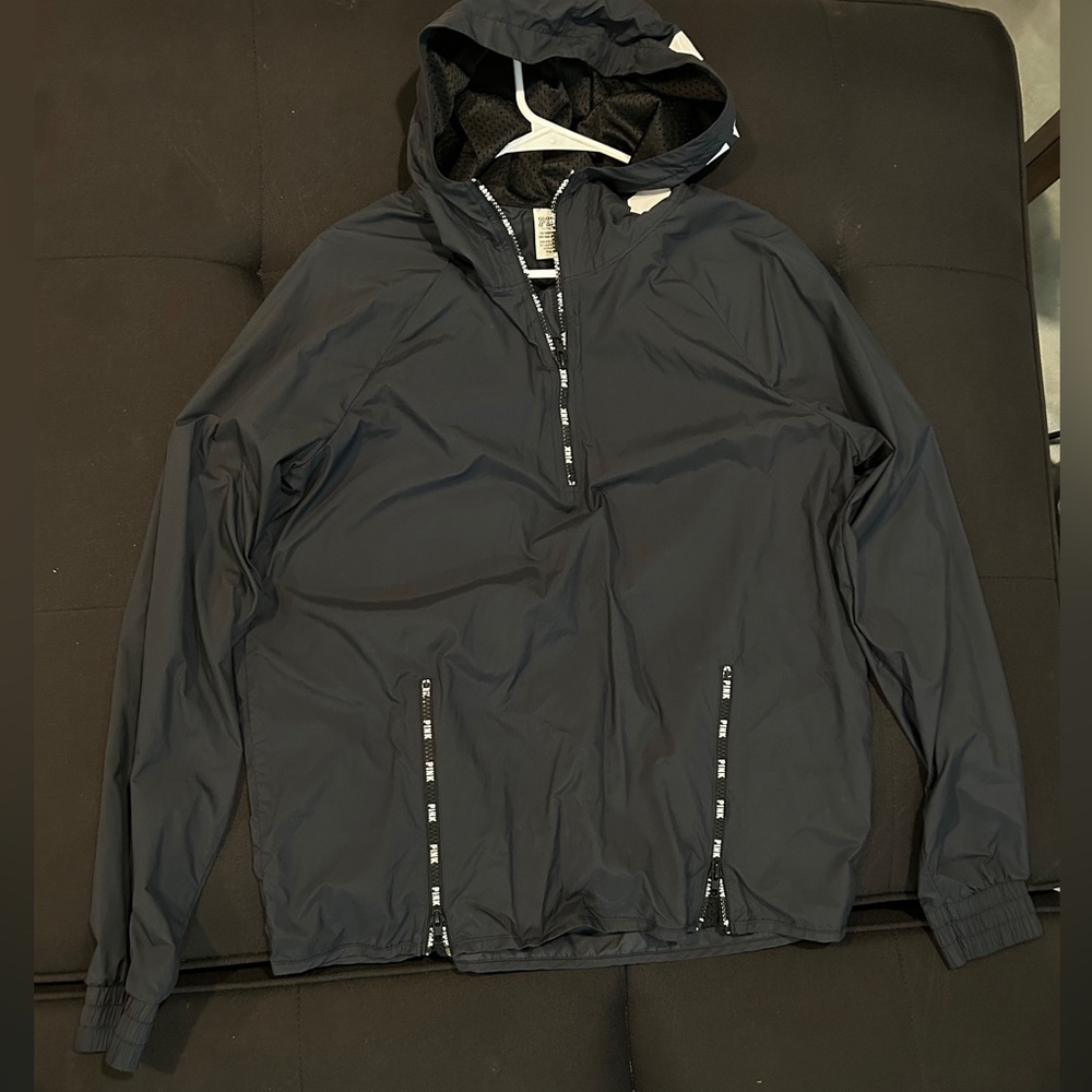 PINK Victoria's Secret Black Windbreaker